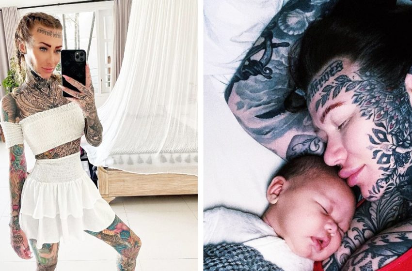 “Which is better?”: the most tattooed woman covered a part of her tattoos and showed how she looks without them