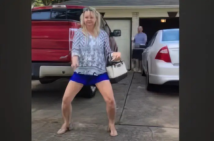 Mom Starts Dancing In The Driveway, But Watch When Dad Shows Up Behind Her