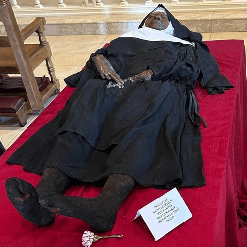 Many people travel great distances to visit the preserved remains of a nun who passed away in 2019 at the age of 95.