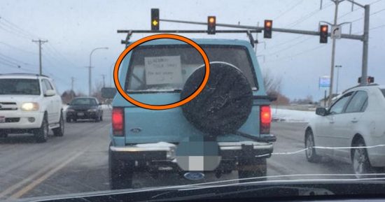 Mom Frustrated Behind Slow Vehicle, Snaps Photo Of Sign On Window