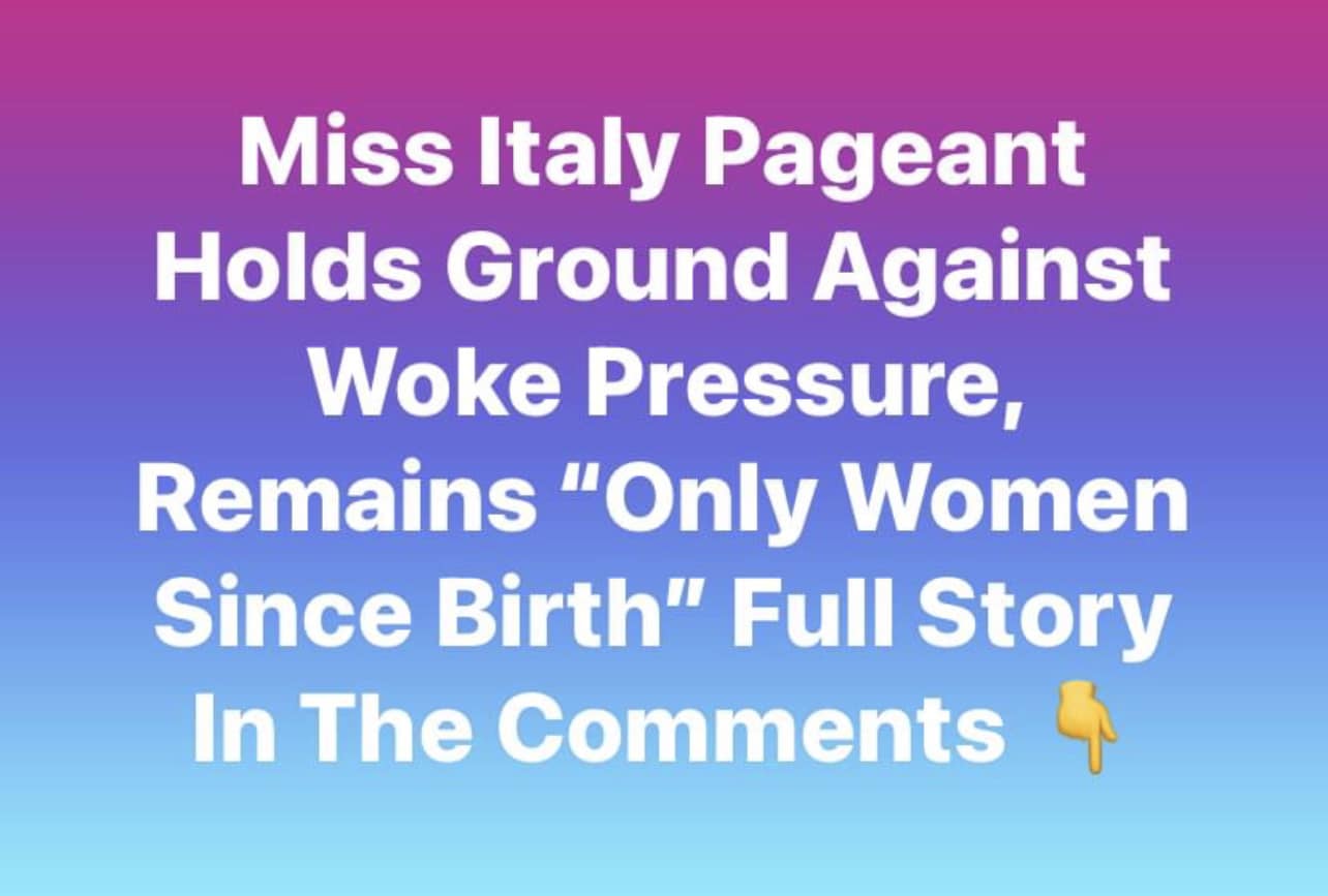 Miss Italy Pageant Holds Ground Against Woke Pressure, Remains “Only Women Since Birth”