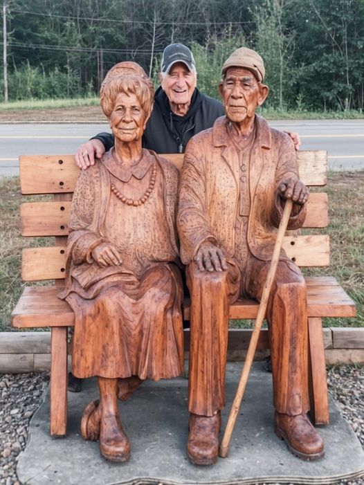 For three years, this guy carved a wooden figure of his parents.