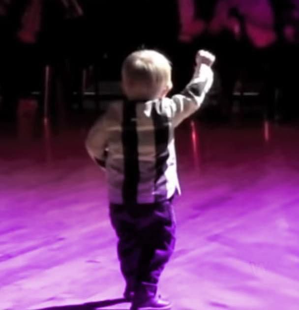 When a toddler hears his favorite Elvis song, he rushes to the dance floor, making the King PROUD.