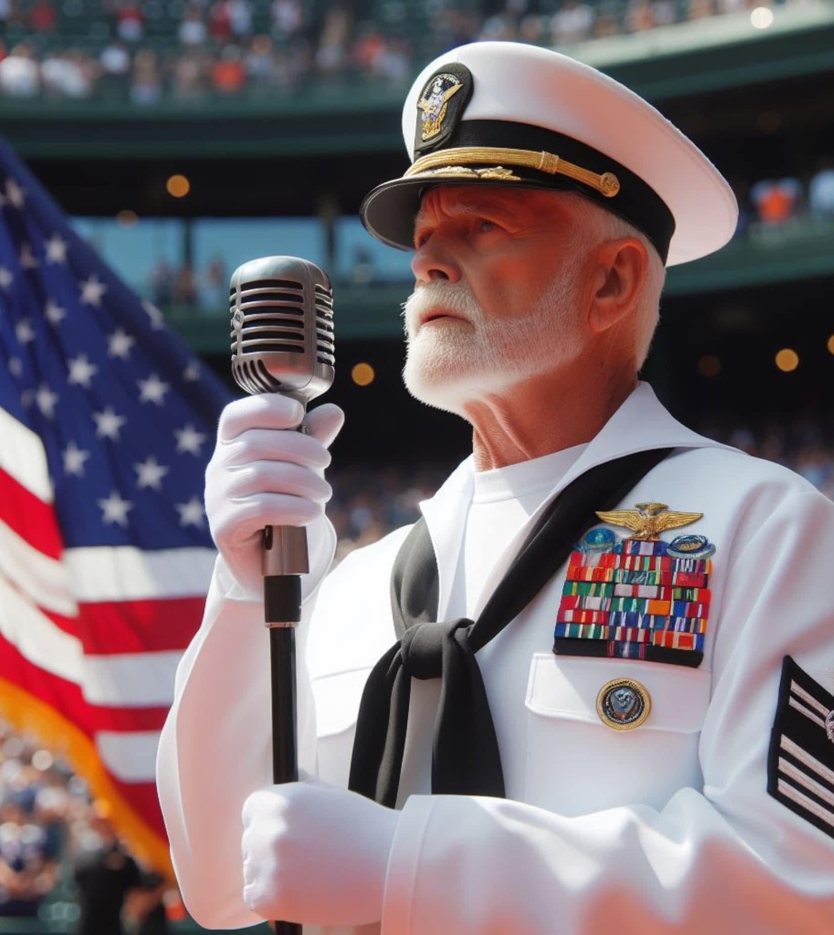 Navy Veteran Gerald Wilson Amazes Crowd with Soulful National Anthem